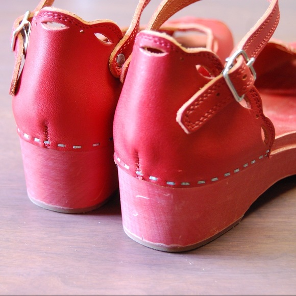 HP🎉Swedish Hasbeen Red Cut Out Debutante Ankle - Picture 5 of 7